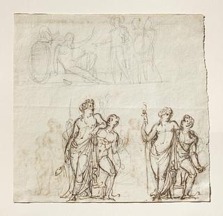C29r Alexander og Diogenes. Bacchus og satyr
