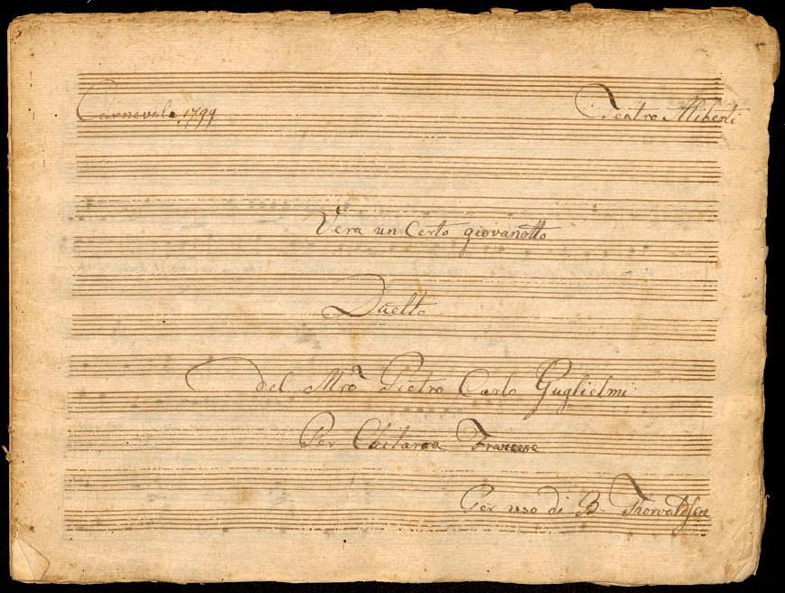 Sheet music for "Carnevalle 1799" and "Minué per Chitarra Francese", N125