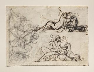 C30r Satyr Letting a Panther Drink. Bacchante Letting a Panther Drink