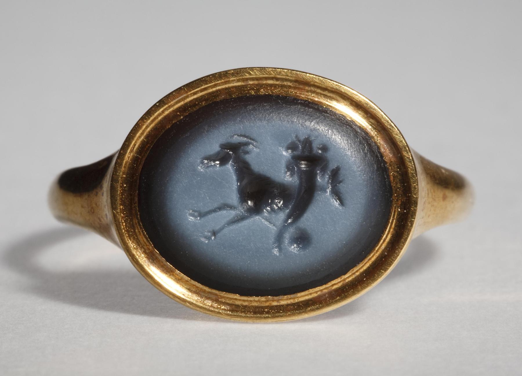 Stenbukkens tegn og et overflødighedshorn, I733