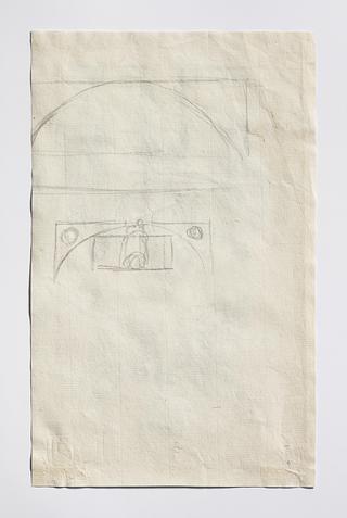 C283v Øverste buede del af nichen skitseret til monument over Pius 7.