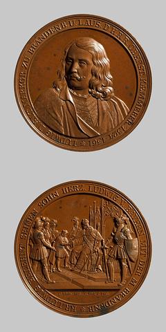 F120 Medal obverse: Ludwig the Elder of Brandenburg. Medal reverse: Duke Ludwig of Bavaria and his son Ludwig with five guardians and advisers
