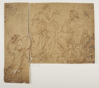 C817 Maenad Plays the Cymbal. Nemesis Reads Aloud the Deeds of the Human Beings to Jupiter