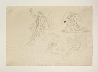 C197r Kvinderne (De tre Mariaer) ved graven. Victoria med en falden kriger. Amor og Psyche (?)