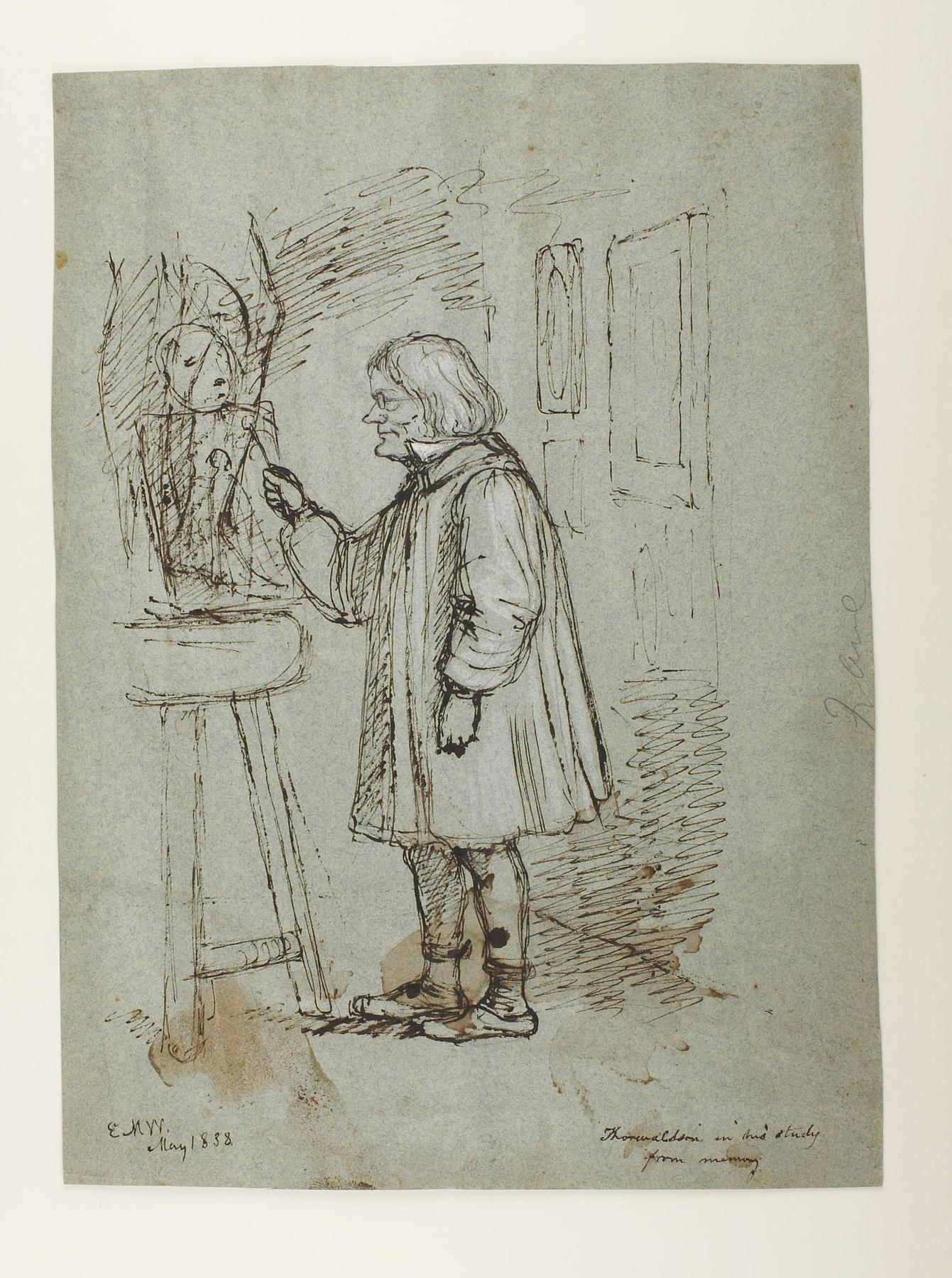 Karikatur af Thorvaldsen i sit atelier, D1862