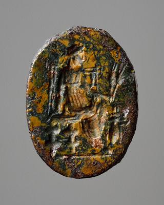 I159 Demeter seated with ears of corn and an ant