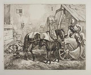 E711 Russian Luggage Cart outside a House