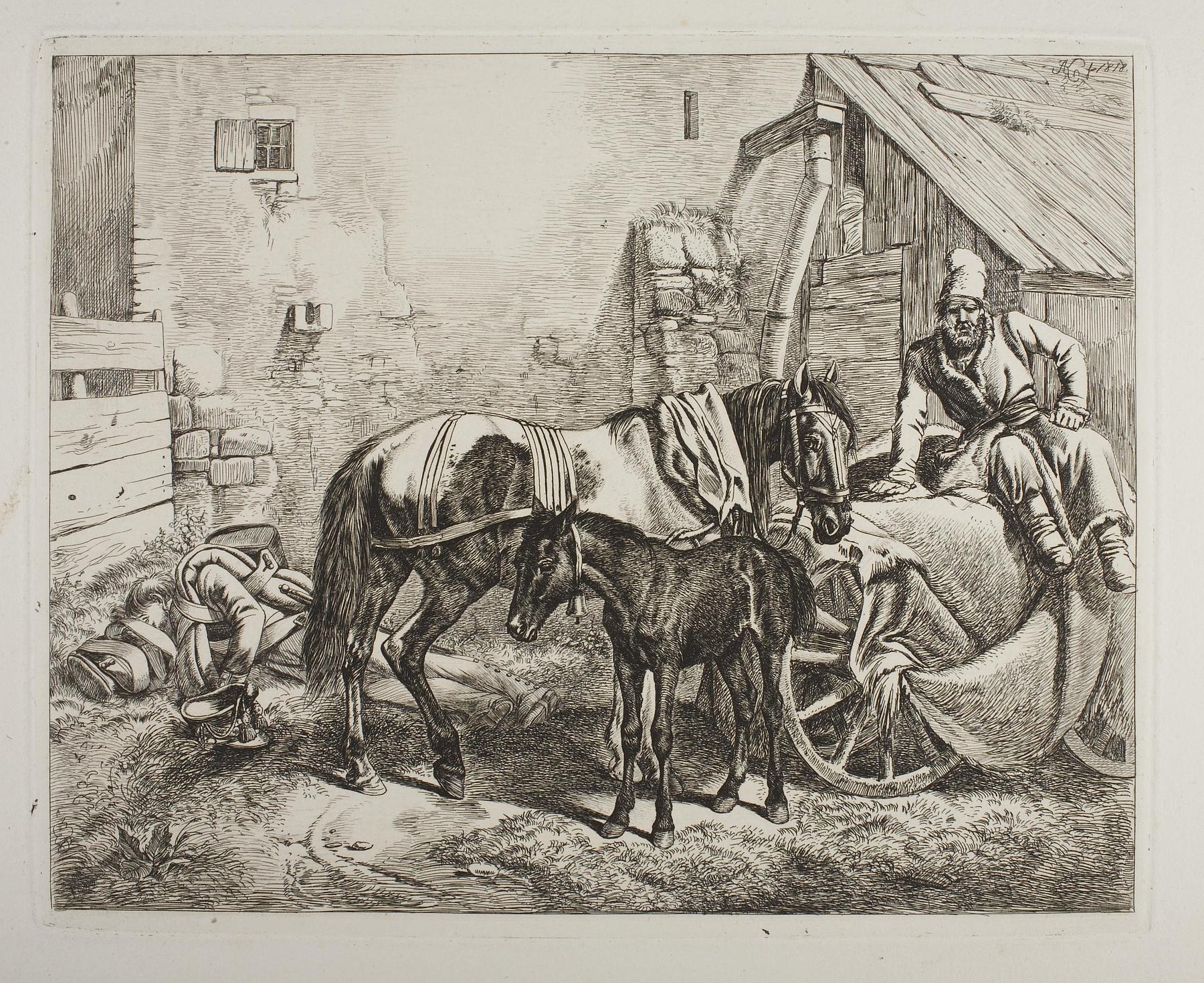 Russisk bagagevogn uden for et hus, E711