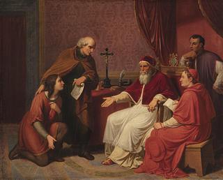 B154 Raphael bliver forestillet for Pave Julius 2. af Bramante