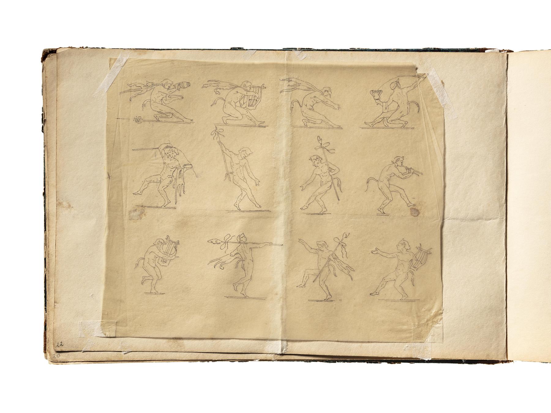 Dansende satyrfigurer, D1827,22