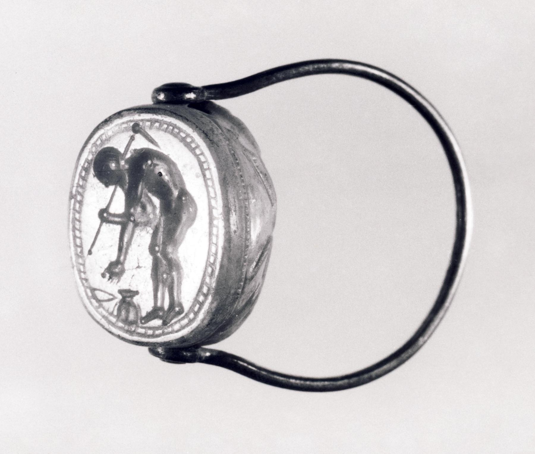 Mand med en hakke og en alabastron, I28