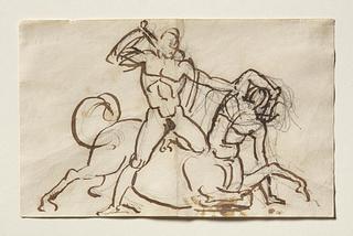 C9r A Hero (Theseus?) Fighting with a Centaur