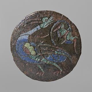 H2323 Brooch with a bird and a flower