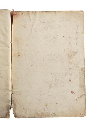 D1828,27 The stub of a sketchbook page torn out