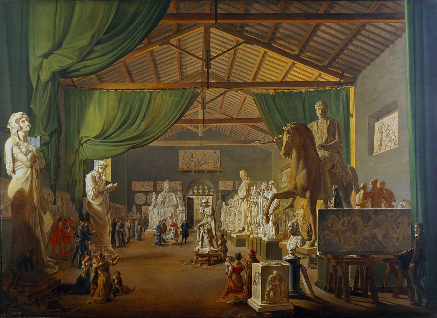 Pave Leo 12. aflægger besøg i Thorvaldsens værksteder ved Piazza Barberini, 18. oktober 1826, Dep.18