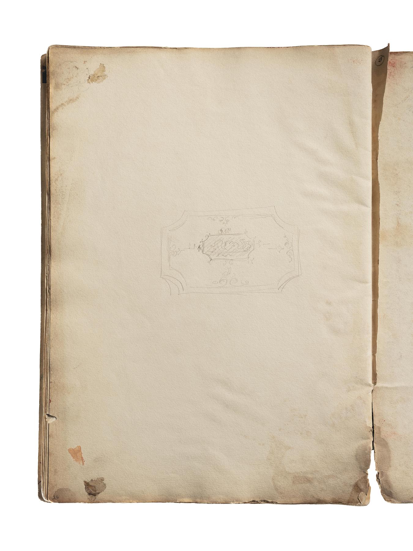 Stubben af et udrevet skitsebogsblad, D1828,28