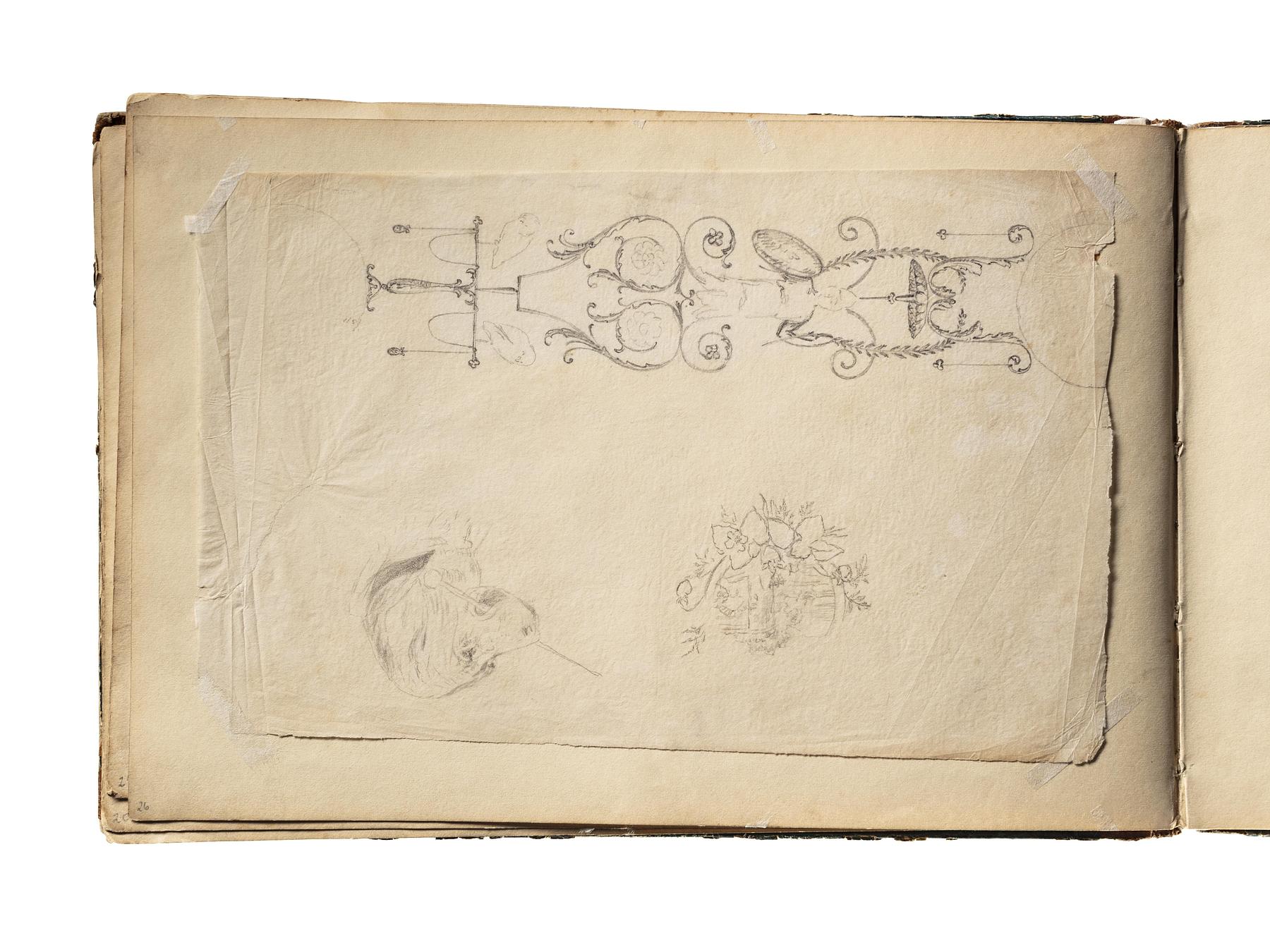 Vignet. Hundehoved. Ornament, D1827,26