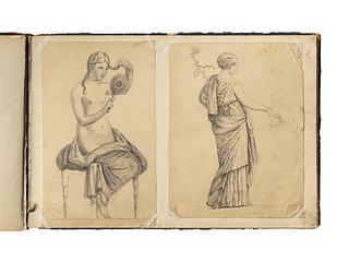 D1827,25 Female Model with a Mirror. Female Figure