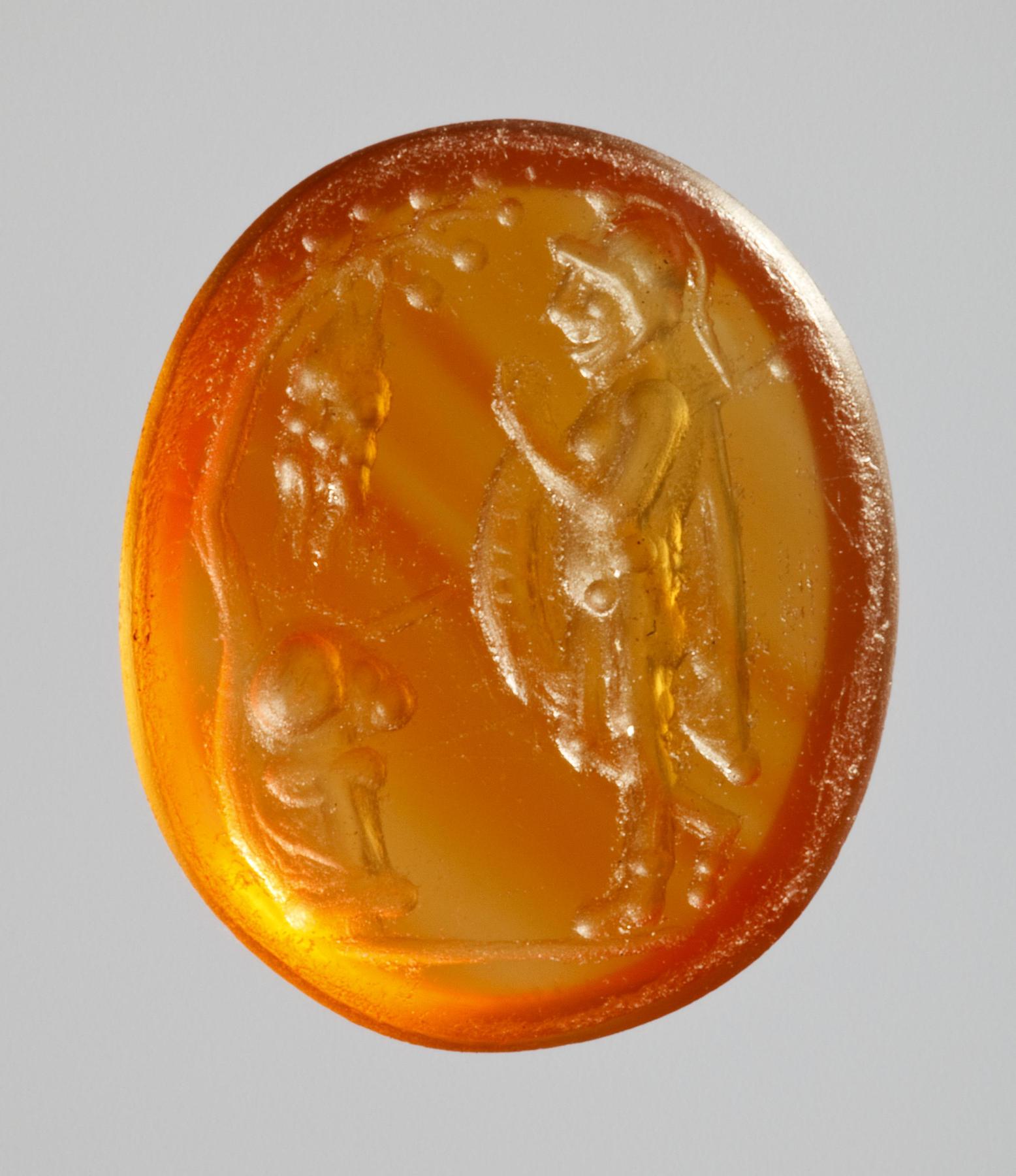 Kriger der ofrer en vædder på et alter, I855