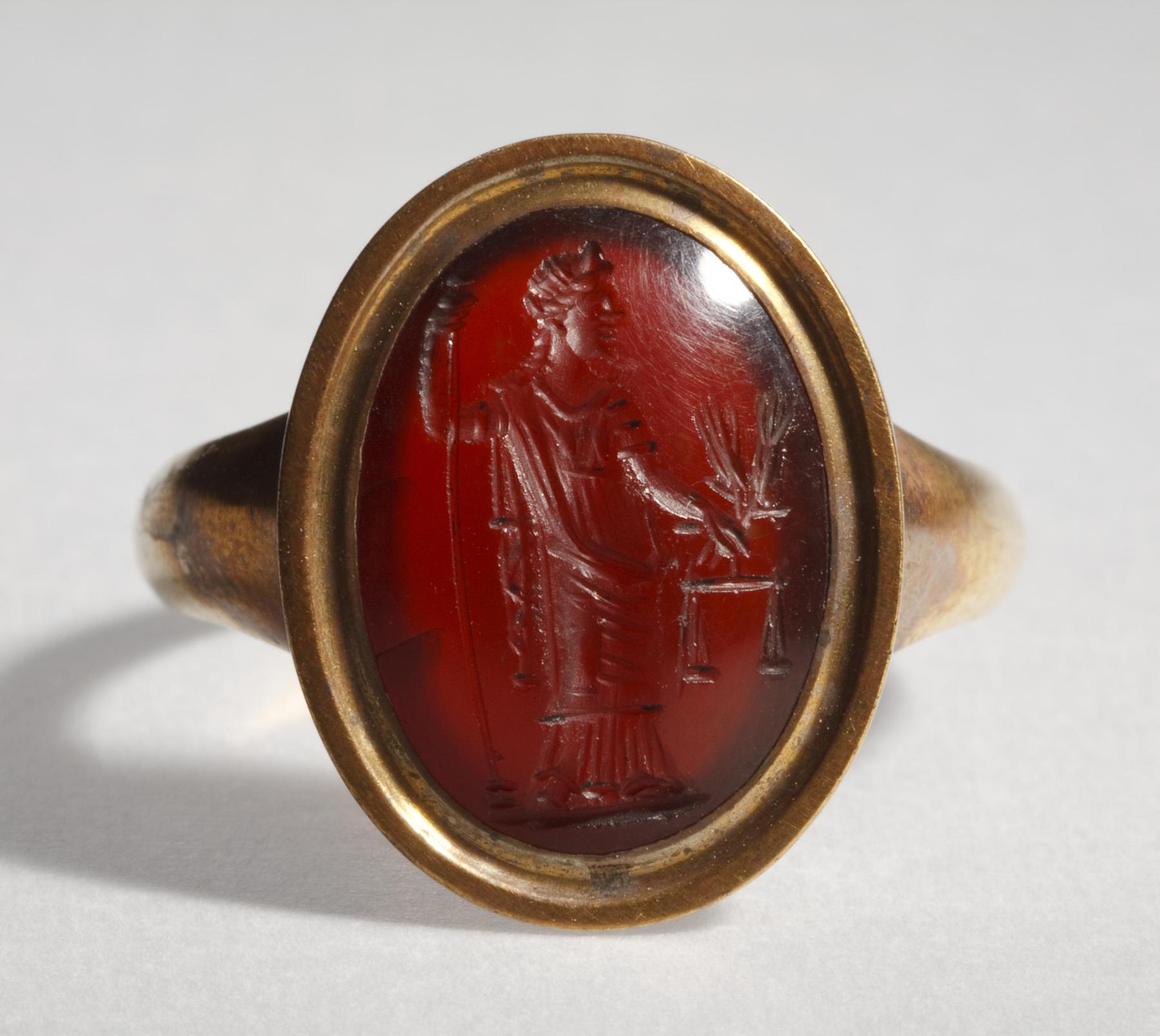 Aequitas med vægtskåle, kornaks og scepter, I605