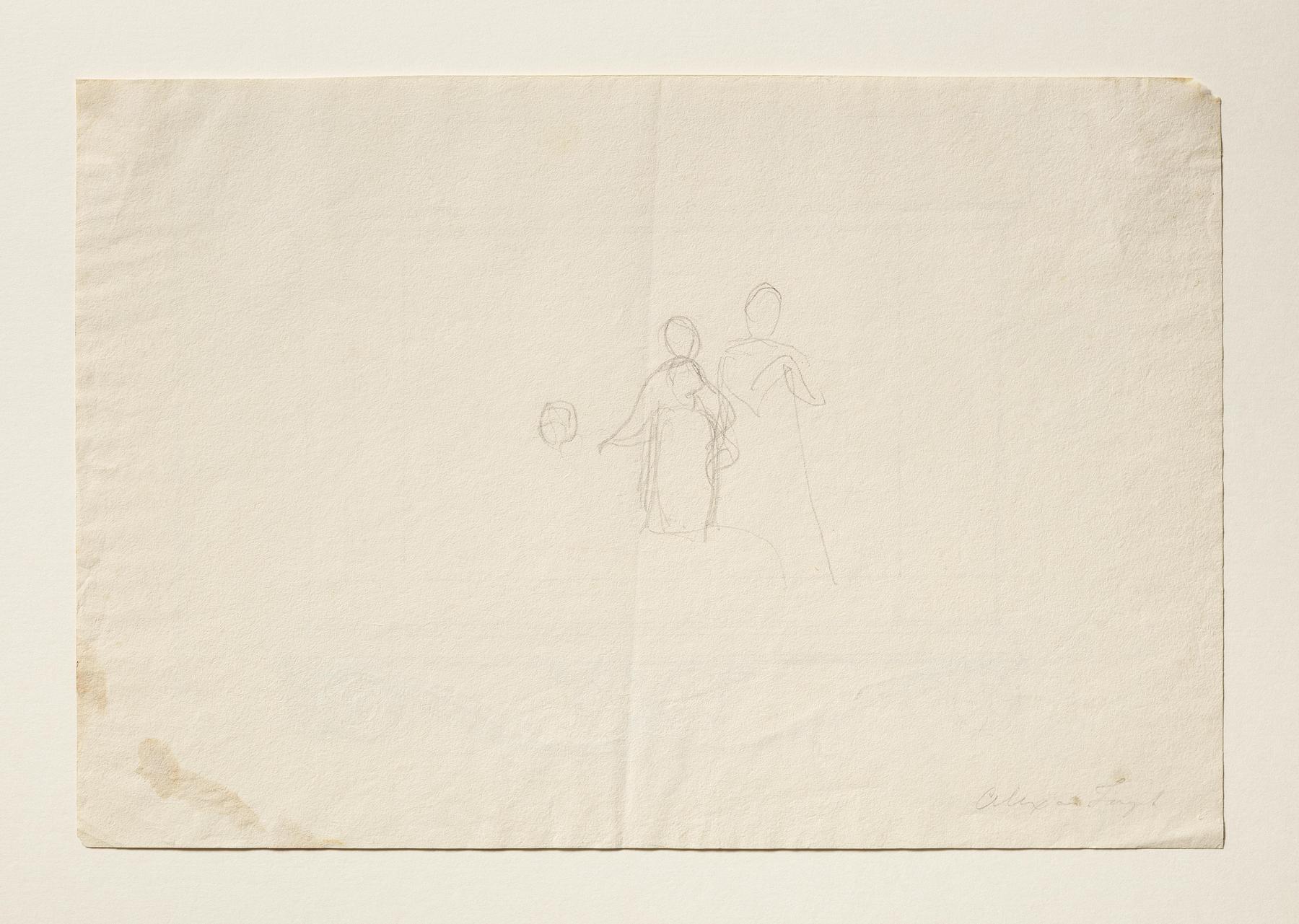 To personer og hovedet af en tredie til Alexander den Stores indtog i Babylon, C131r