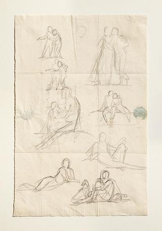 C249r Two Children. Father with his Son. Mother with her Son. Shepherd. Reclining Youth