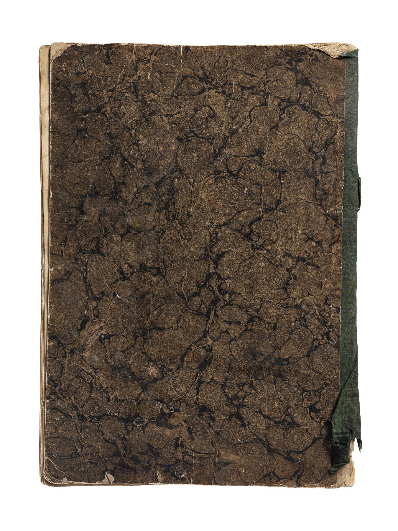 Skitsebog, bogbindets bagside, D1828,30