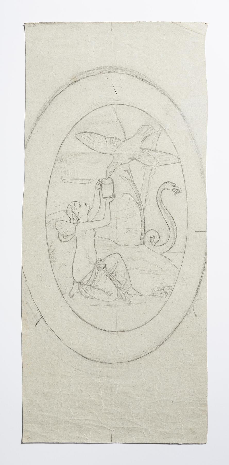 Jupiters ørn giver Psyche vand fra Styx, D1649r