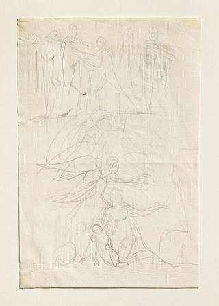 C135r Victory Garlands a Fallen Warrior. Biblical scene with Christ (?)