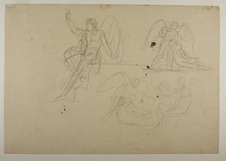 C197r Kvinderne (De tre Mariaer) ved graven. Victoria med en falden kriger. Amor og Psyche (?)
