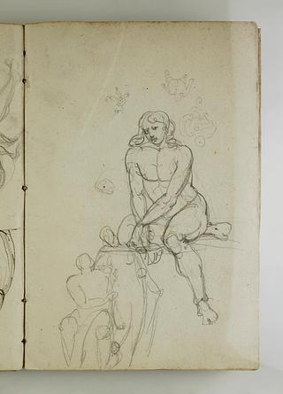 C562,44v Herkules og Omfale. Siddende nøgen mand