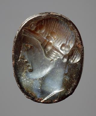 I342 Head of a maenad wearing an ivy wreath