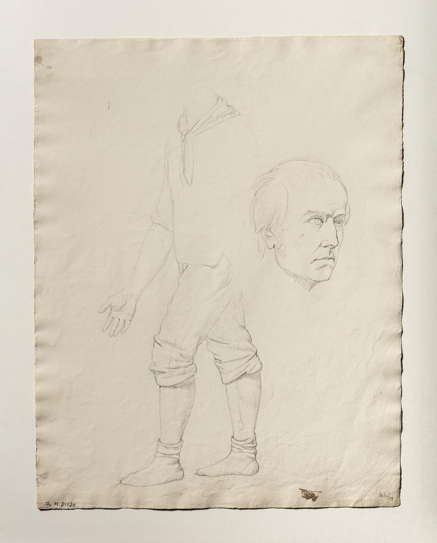 Arbejdsmand. Hoved, D1720v