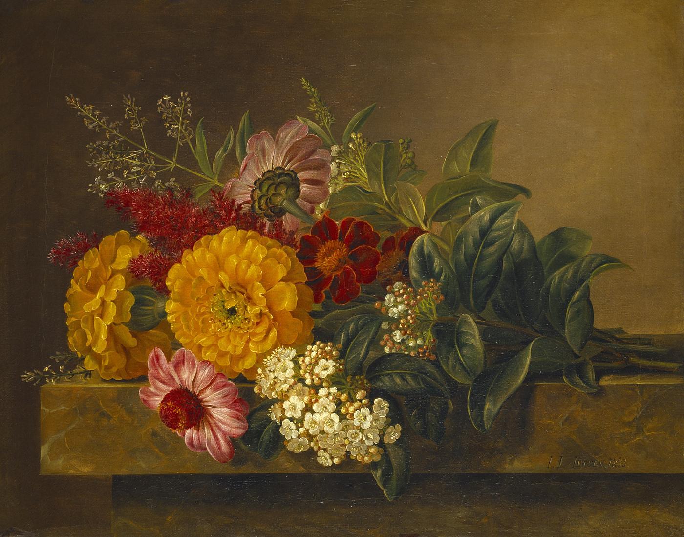 Still Life with Flowers on a Marble Tabletop, B230