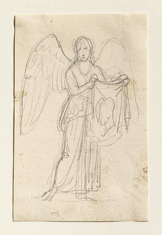C176 Angel holding a cloth with two profile portraits for an unknown sepulchral monument