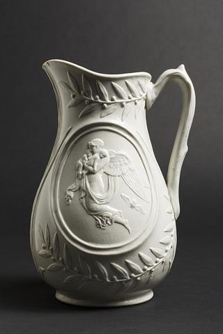 G366 Kande af fajance med motiverne Natten og Dagen