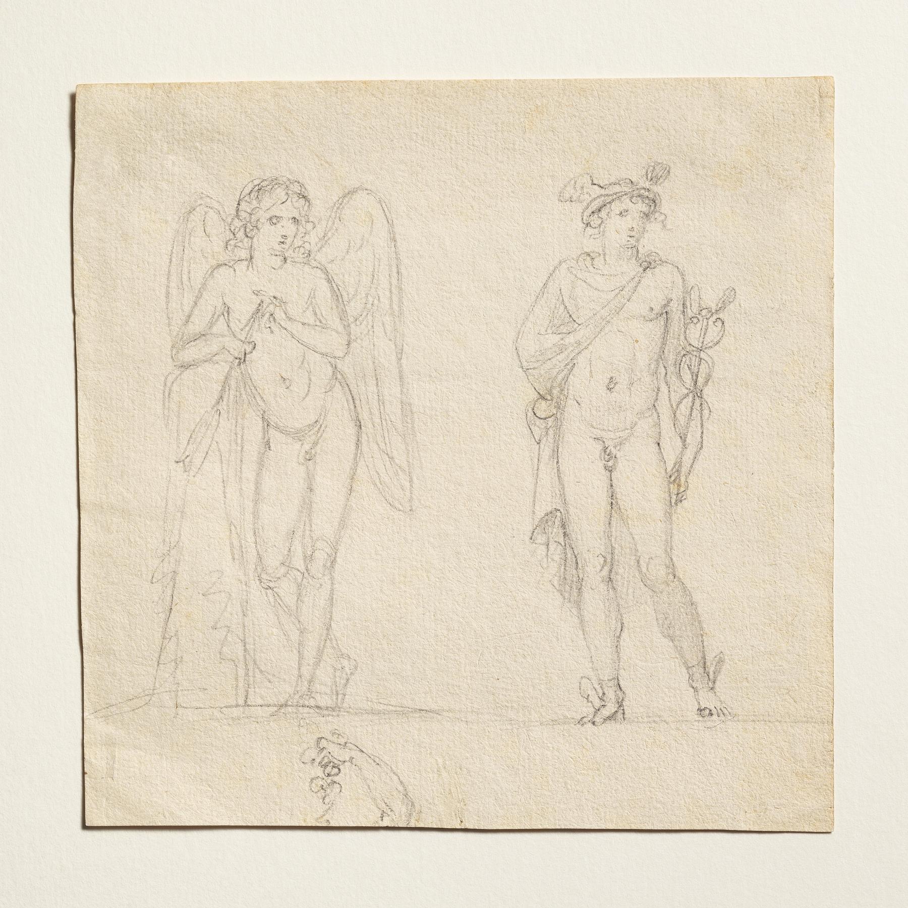 Amor prøver spidsen af sin pil. Merkur, C142r