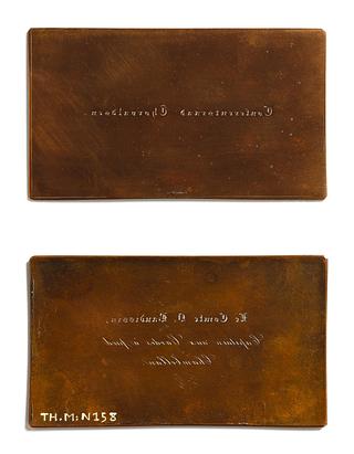 N158 Trykplade til fremstilling af Thorvaldsens visitkort