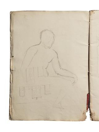 D1828,2 Seated Model. Architecture (?)