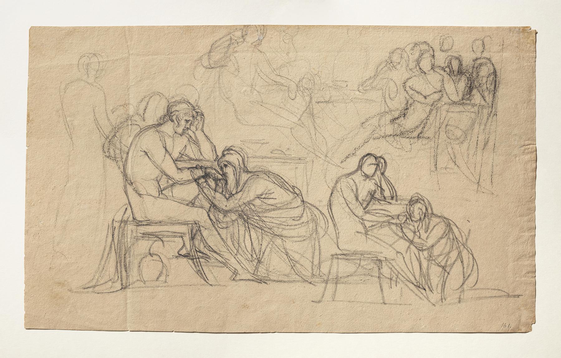 Priam Pleads with Achilles for Hector's Body, C161v