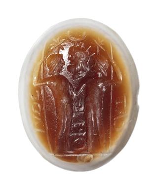 I721 Castor, Pollux, and a bearded, horned head