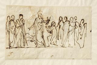 C208r Kristus overdrager nøglerne til Sankt Peter