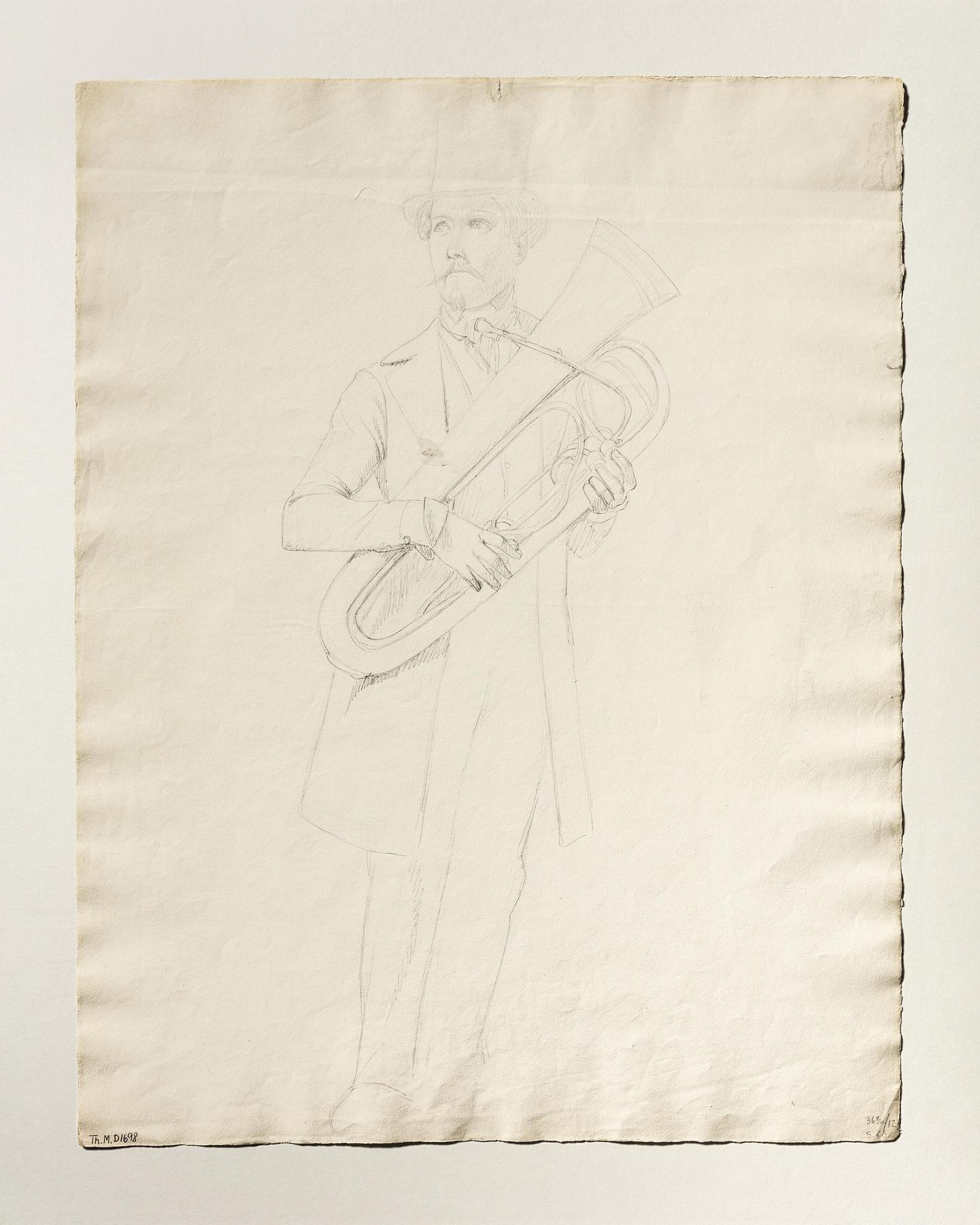Musiker med en F-bastuba, D1698v