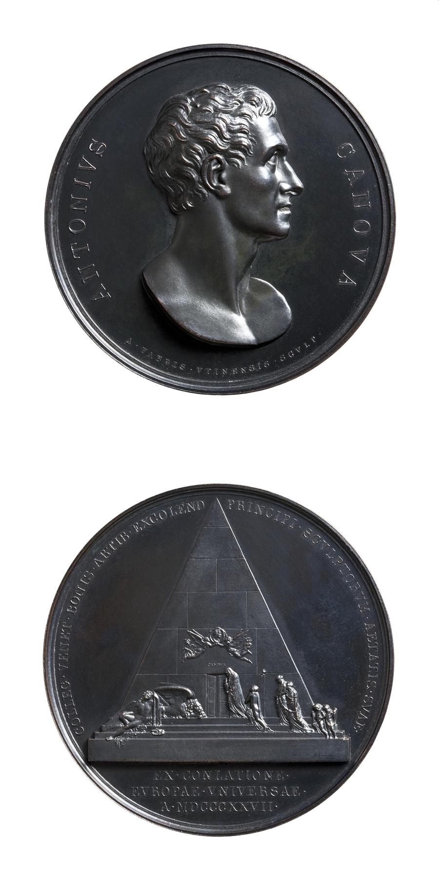 Medal obverse: Antonio Canova. Medal reverse: Monument to Antonio Canova, F59