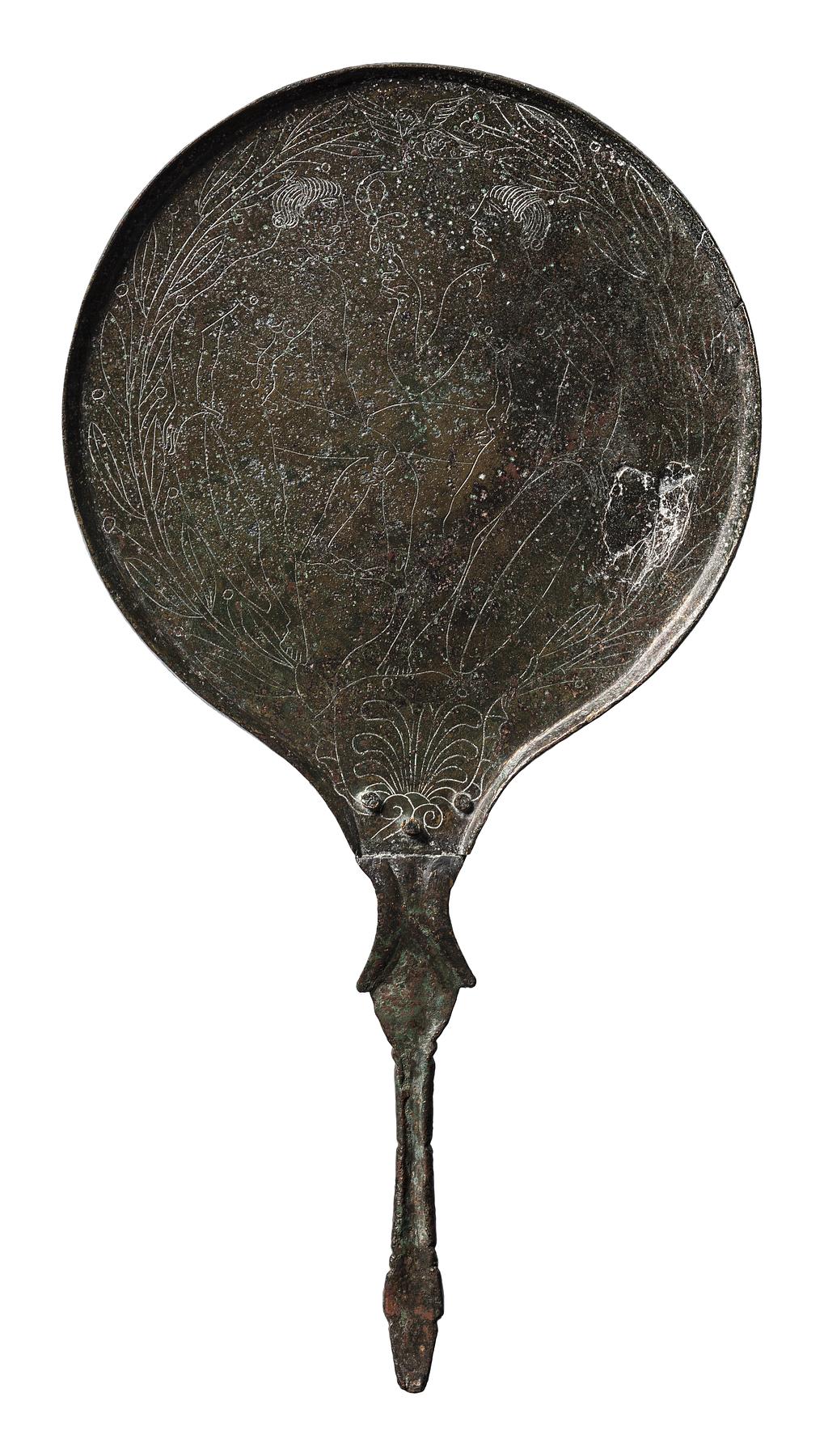Mirror with the Dioscuri Castor and Pollux (?), H2158