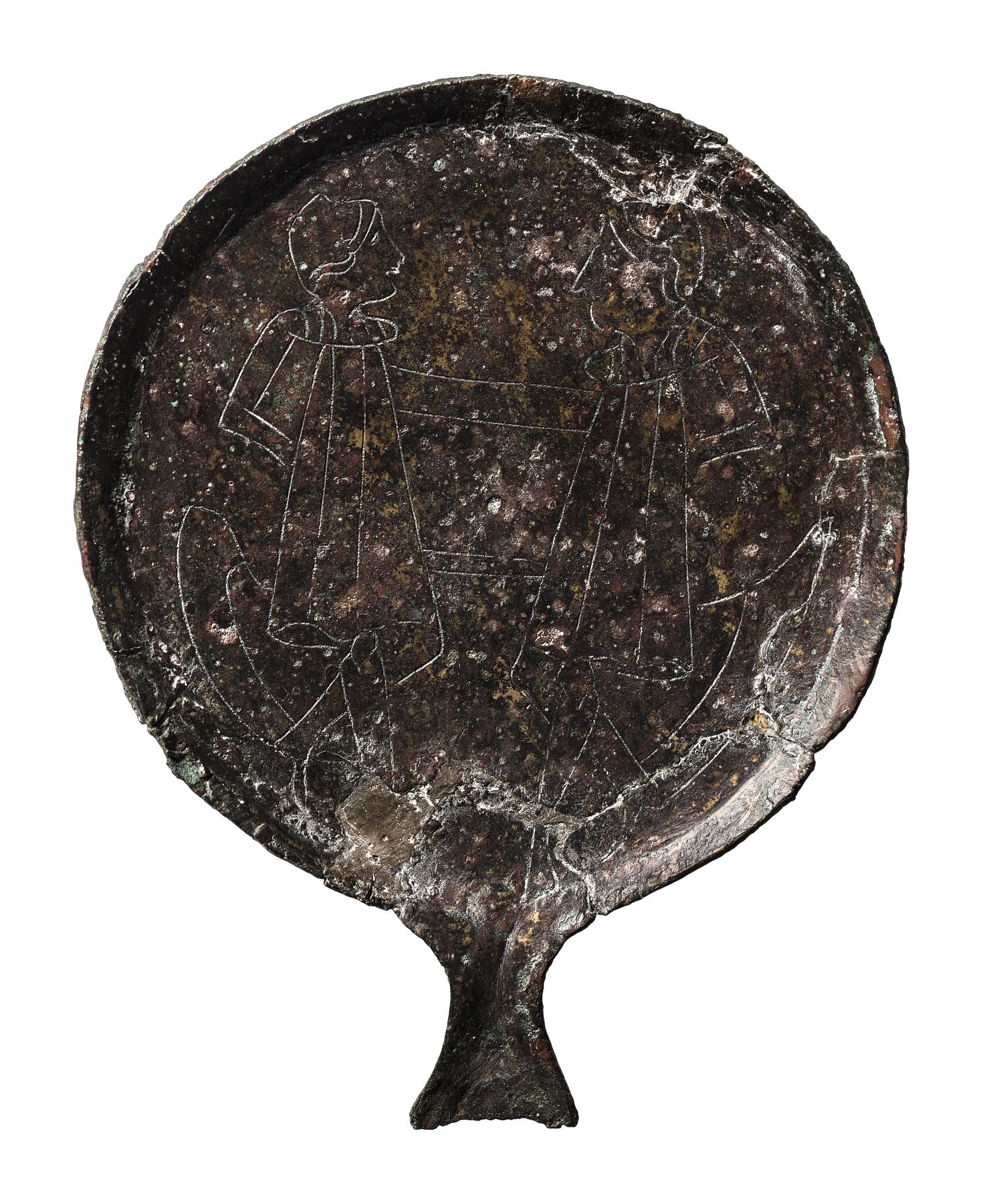 Mirror with the Dioscuri Castor and Pollux, H2159