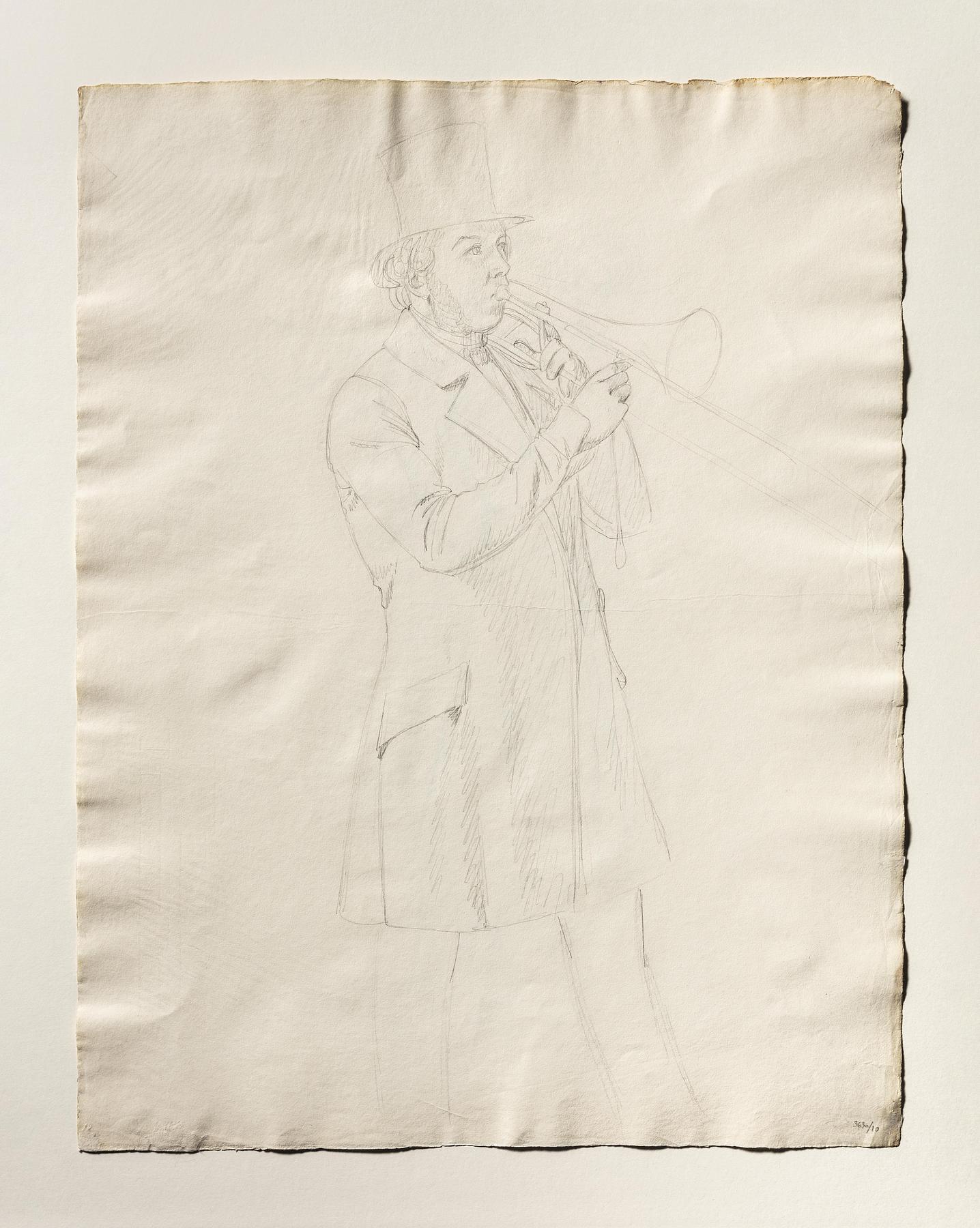 Musiker med en trækbasun, D1696r