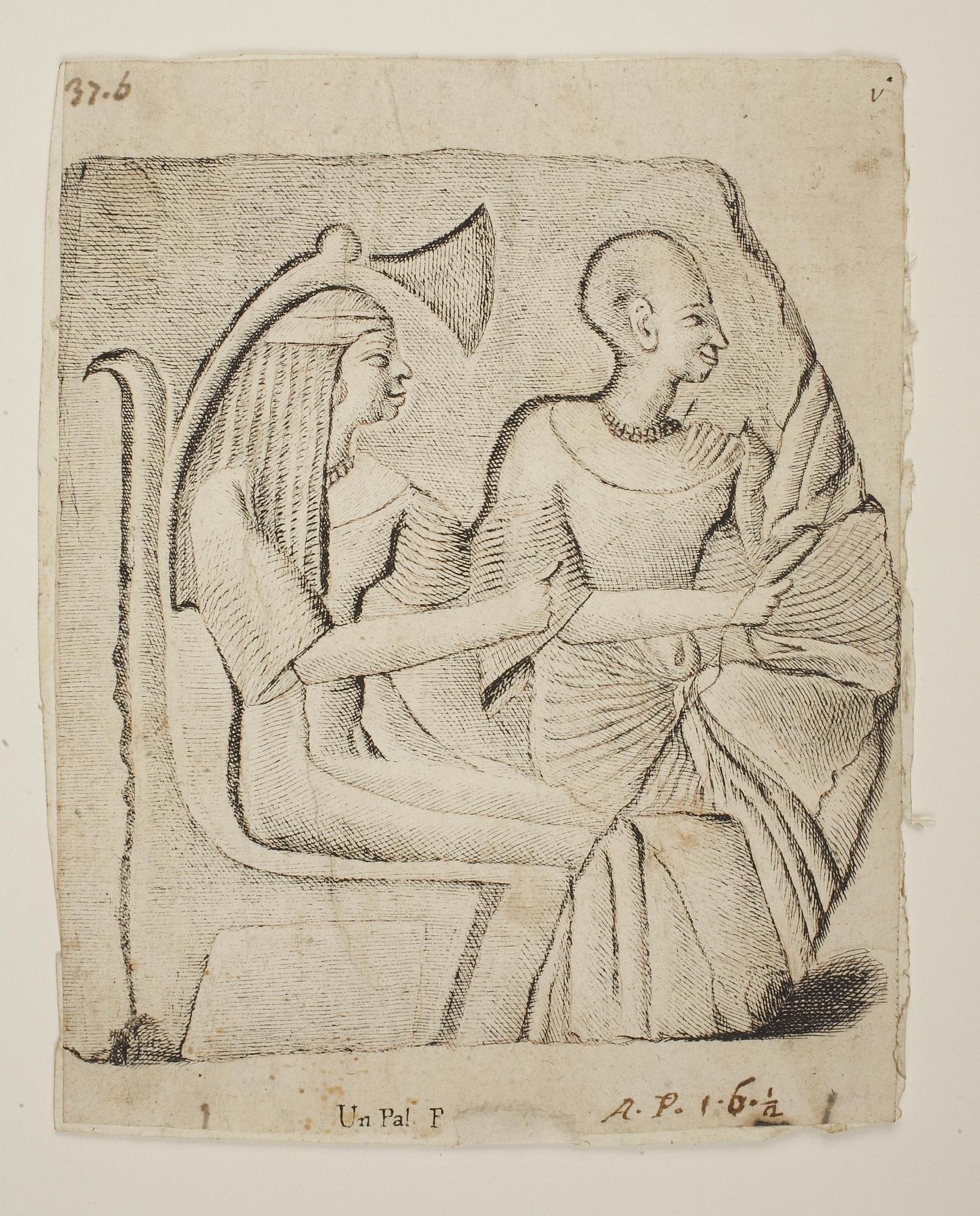 To siddende egyptiske figurer, E2265