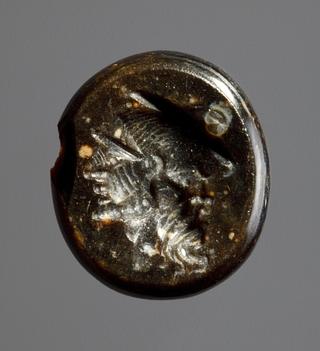 I1213 Janiform head with a bearded mask and Silenus mask