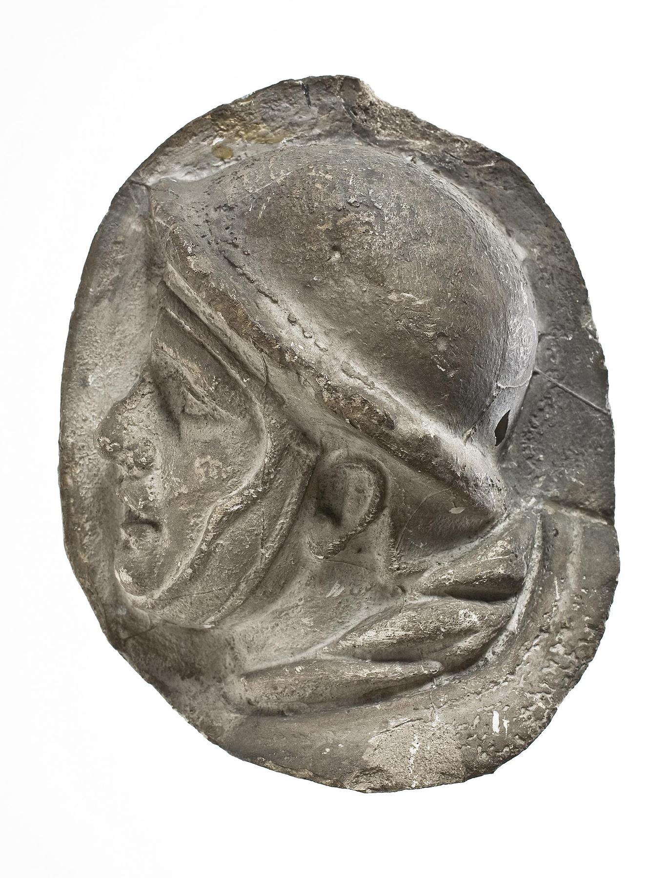Hoved af romer iklædt hjelm, L326nn